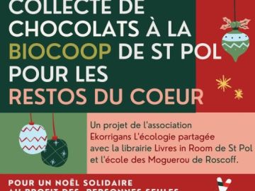 Collecte de chocolats 🍫

Ce Samedi 29 novembre dans votre magasin Kastell Bio à St Pol de Léon une collecte est organisé au profit des restos du coeur! 🩷

Un...