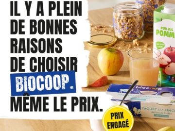 Chez Biocoop, nous agissons pour rendre la bio toujours plus accessible au plus grand nombre notamment plus de 150 produits Prix Engagés. 🙌

Des produits qui...